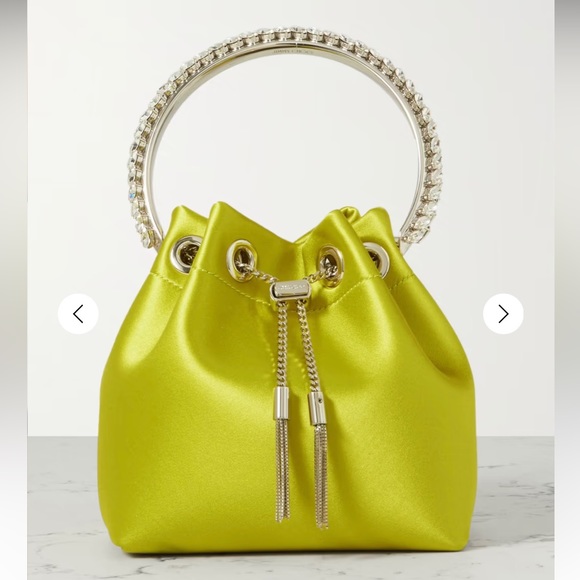 Jimmy Choo Handbags - Jimmy Choo Bon Bon Bucket Bag with Crystal Handle